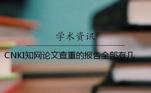 CNKI知網論文查重的報告全部有幾份？