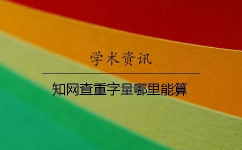 學術查重字量哪里能算