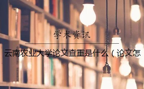 云南農(nóng)業(yè)大學(xué)論文查重是什么（論文怎樣查重_論文查重率是什么意思）